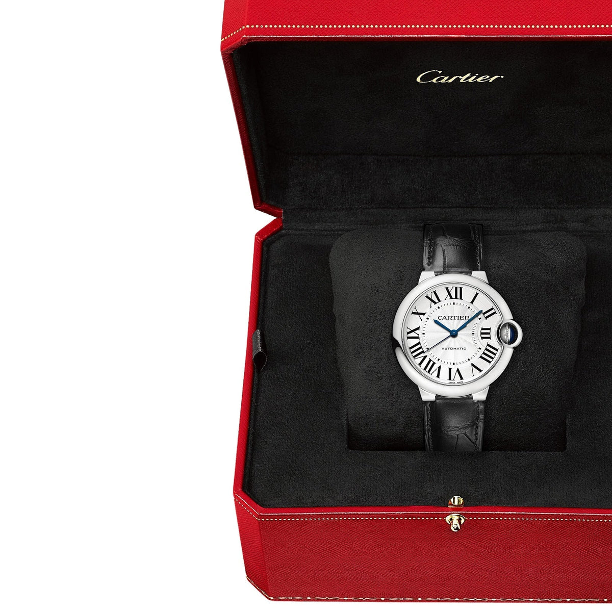 Ballon Bleu de Cartier 36 | 36mm, Steel, Alligator Leather, Silver Dial