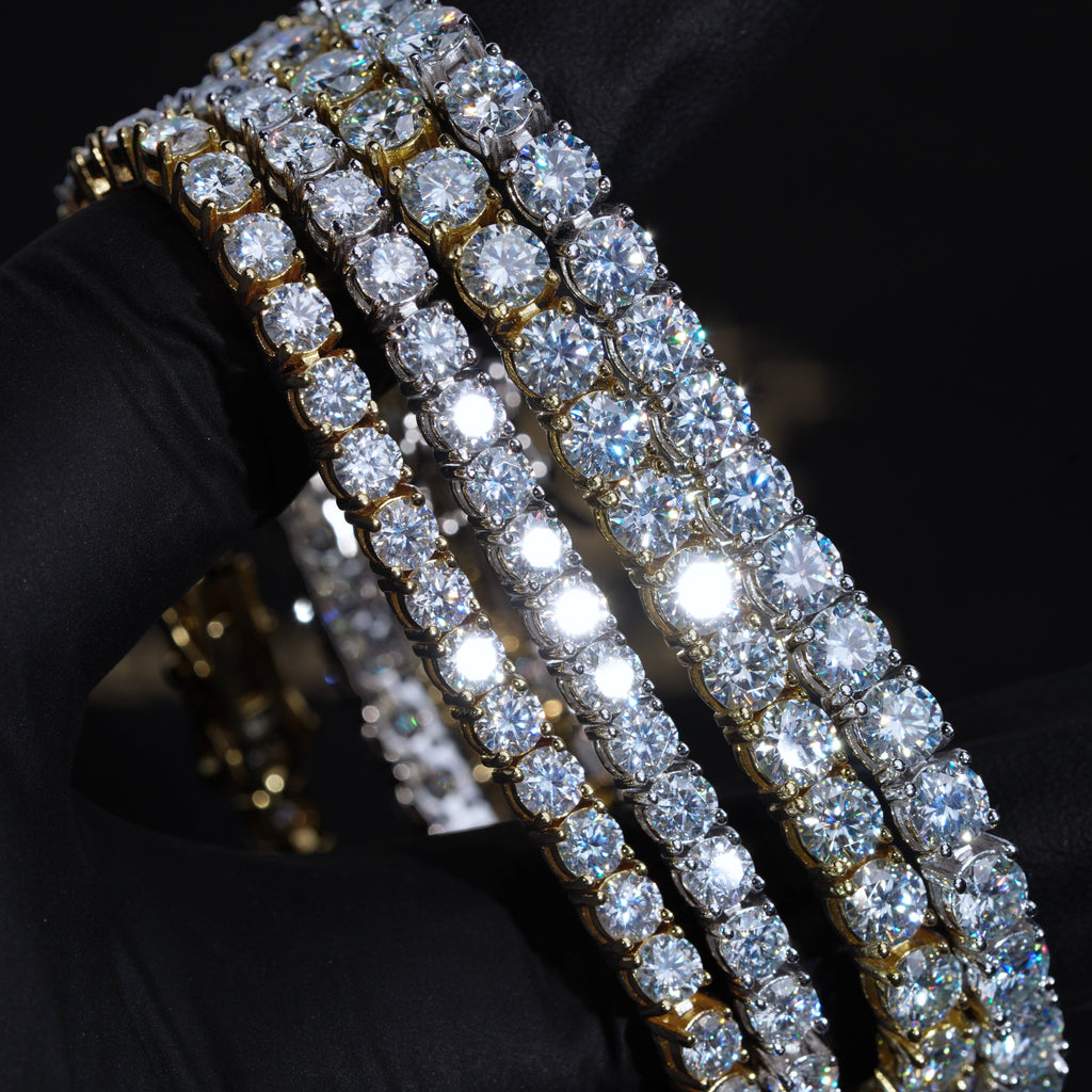 5MM 925S & VVS Moissanite Tennis Bracelet White Gold