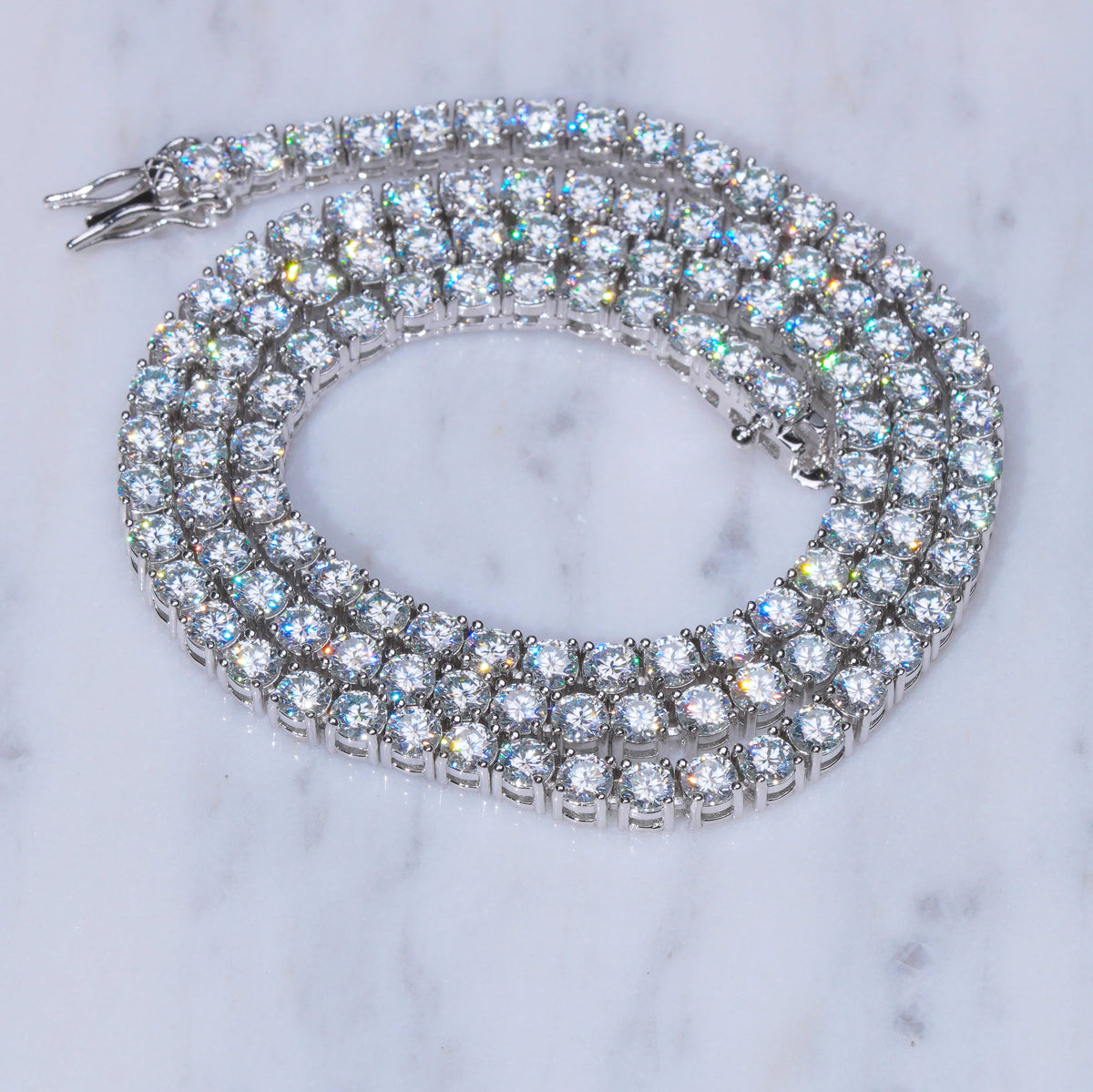 5MM 925S & VVS Moissanite Tennis Chain White Gold