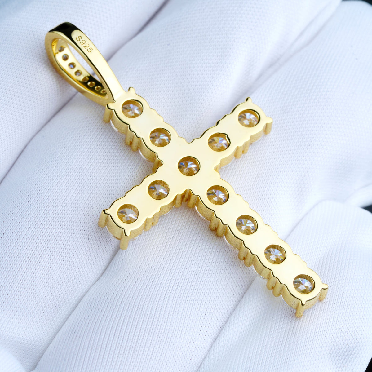 4.51 Carat 925S & VVS Moissanite Cross In Gold