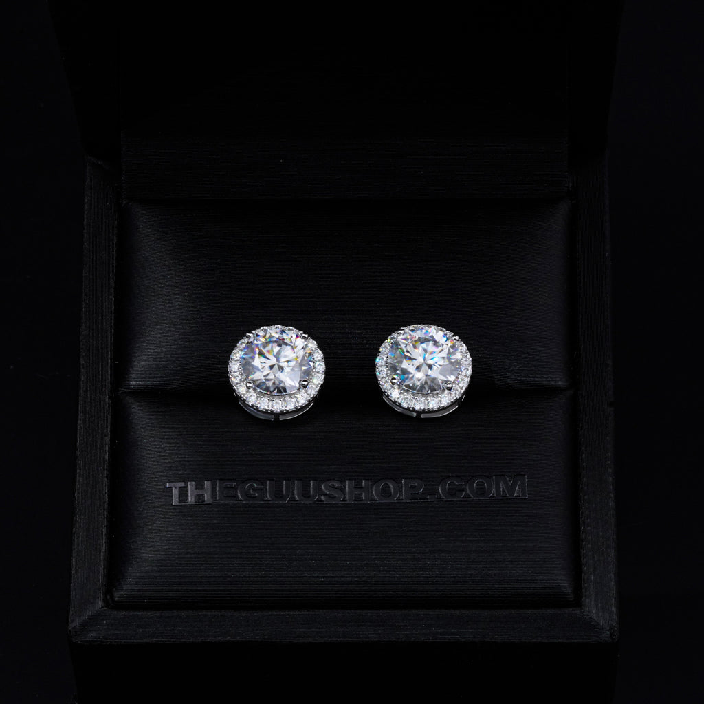 2.00 Carat Certified 925S & VVS1 Moissanite Halo Earrings