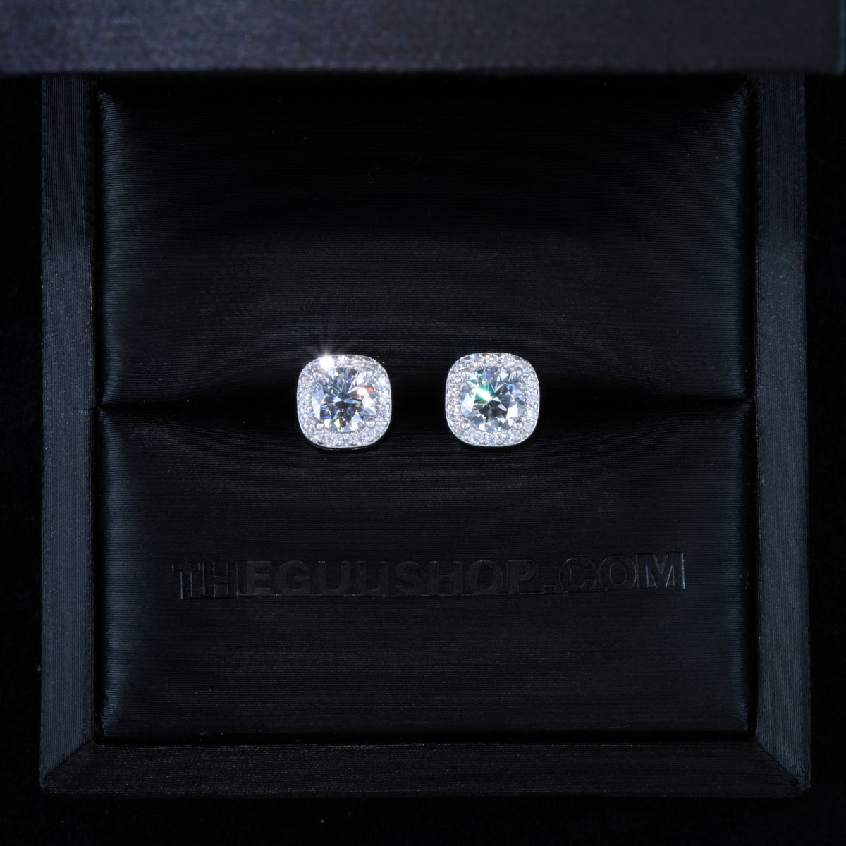 925S VVS1 Moissanite 7MM Cluster Stud Earrings