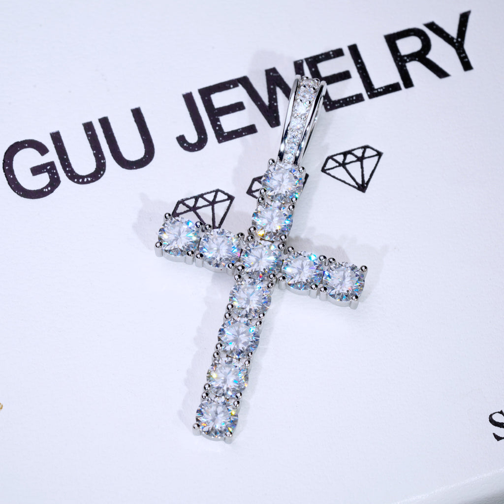 4.51 Carat 925S & VVS Moissanite Cross In White Gold