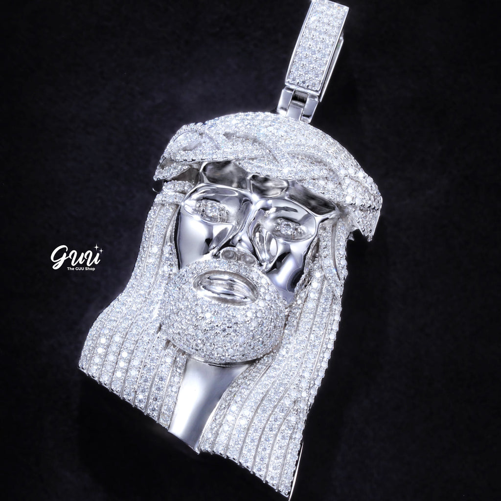 VVS Moissanite Jesus In White Gold