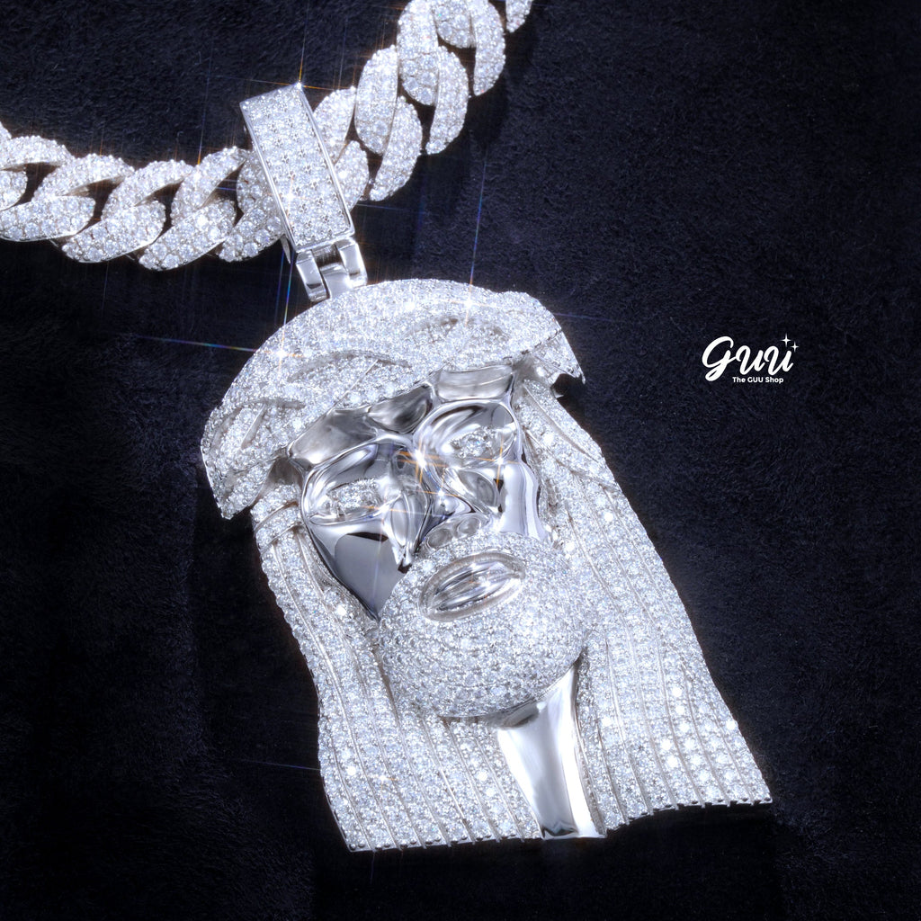 VVS Moissanite Jesus In White Gold