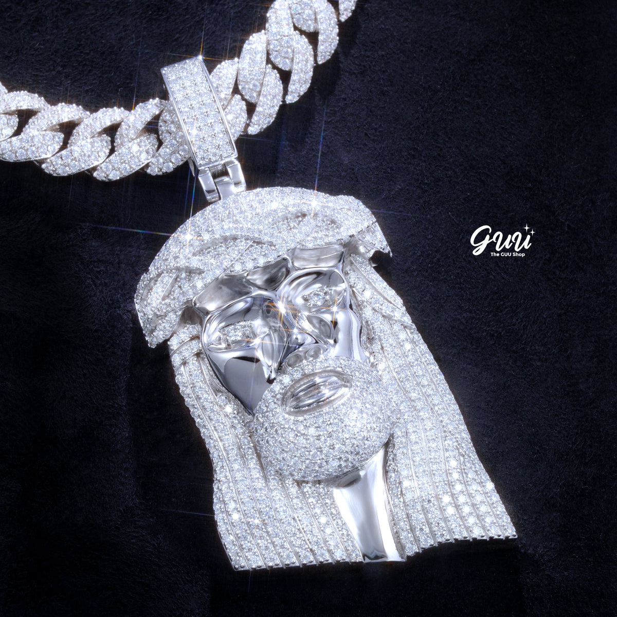 VVS Moissanite Jesus In White Gold