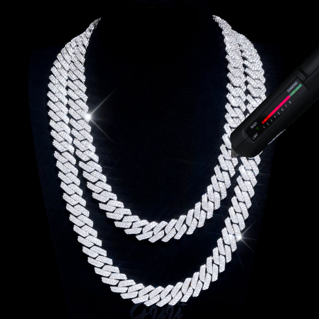 VVS Moissanite 14MM Prong Cuban Link Chain