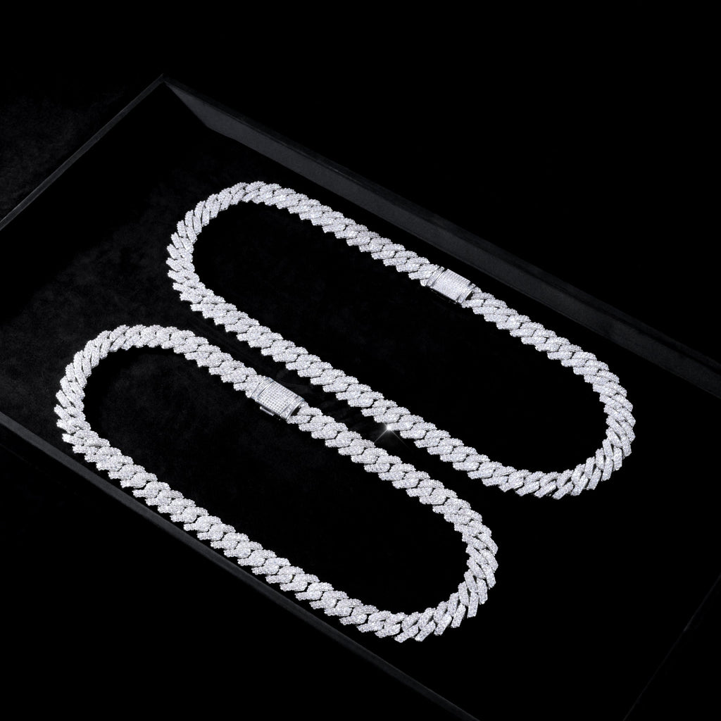 VVS Moissanite 14MM Prong Cuban Link Chain